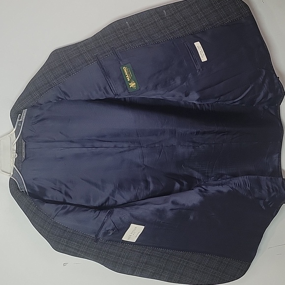 Jack Victor Conway SPJ Gray & blue plaid Super 110's - Picture 2 of 7